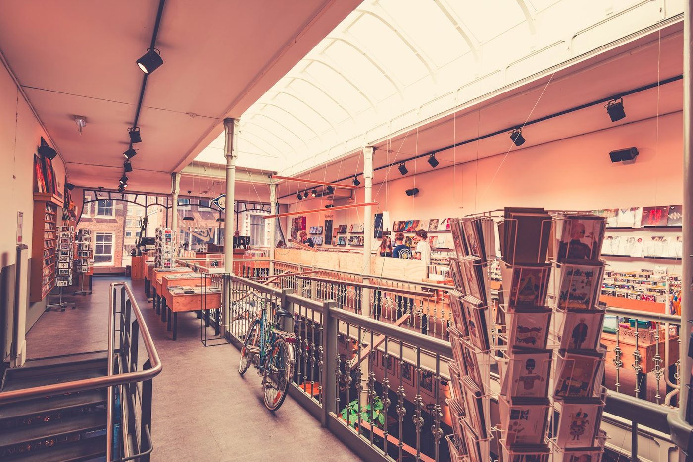 Shelves of books and cards inside an independent bookshop